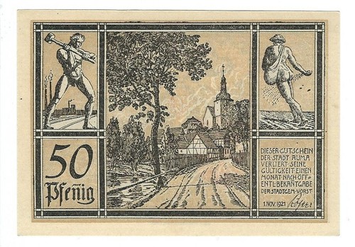 Notgeld stadt auma 50 - notgeld,