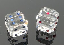 SWAROVSKI Memories Würfel 2er Set Rot  & Blau Set of 2 Dice Red & Blue OVP NEU