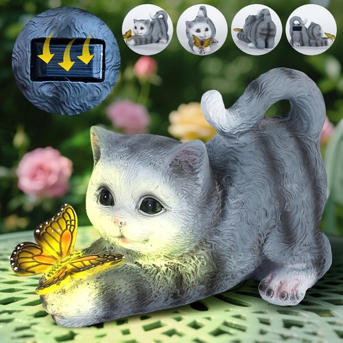 Garten solar led katzenfigur - garten,