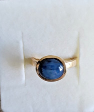 18K Gelbgoldring mit blauem