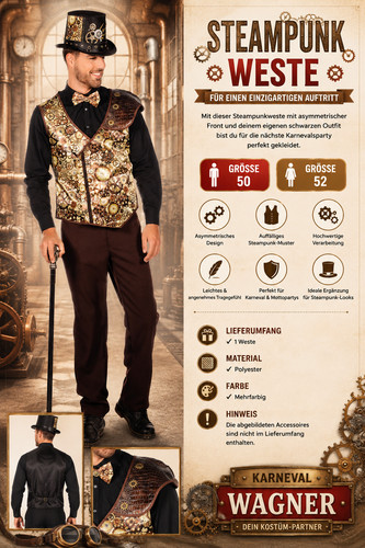 Steampunk weste herren - weste,