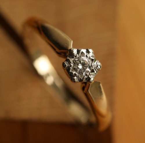 Massiver gelbgold diamant - 9, kt