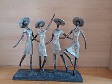 Figuren Skulptur 4 tanzende Frauen Freundinnen Damen Ladys Hüte Hut wie Neu