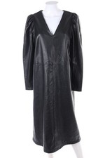 H&M Kleid Midikleid Kunstleder M schwarz