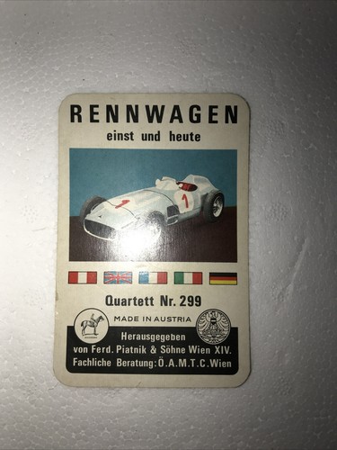 Quartett rennwagen einst und - "rennwagen,