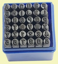 Schlagbuchstaben Schlagzahlen Prägestempel Schlagstempel 36 Stück  Kunststoffbox