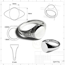 Keltisch Gravierte Oval Signet