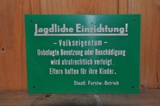 Altes Schild DDR,Jagdliche