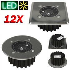 12X LED Solar Bodeneinbauleuchte Bodenleuchte Bodeneinbaustrahler LED Wegelampe