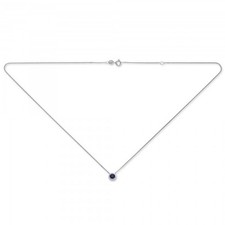 Collier Safir 333/- Weißgold