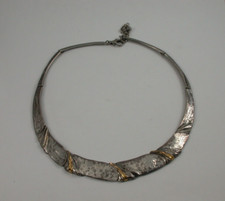 tolles Designercollier  Perli  Silber 925 /Gold 585 -  aus den 80er Jahren