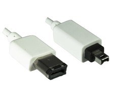 DINIC FireWire 400 Kabel 6 polig auf 4 polig Stecker, Anschlusskabel IEEE 1394a