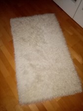 Luxuriöser Handwebteppich, Reine Schurwolle, natur, 60x120 cm