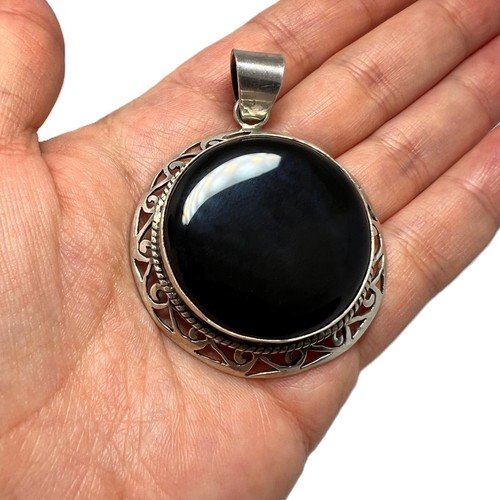 Vintage onyx anhänger 925 - onyx,