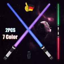 2PCS Laserschwert Kinder Star Lichtschwert Schwert mit Licht, Sound 7 Farben RGB