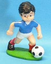 Sport Billy FUSSBALL Trikot blau +  weiße Streifen, Hose weiß, Stulpen rot