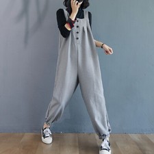 Damen Kariert Baggy Latzhose