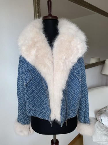 Copperose jeansjacke kunstfell - copperose,