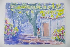 Wilhelm Klußmann Aquarell 1992 sig. Mallorca Casa Charlotta  34x48cm N-1225