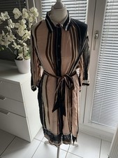 Schickes Kleid Zara Gr XL Bunt Streifen / Creme Gürtel Bindung Blogger ?