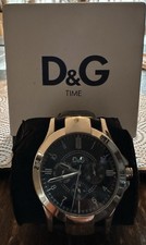 D&G Dolce&Gabbana Herrenarmbanduhr Silber Lederarmband 30.00 Euro  