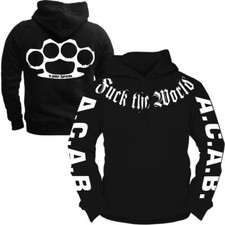 Kapuzenpullover Fuck the World In jeder Sprache Hoodie Schlagring Hardcore Fight