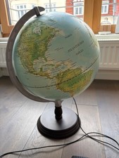 TCM Globus Reliefglobus 3 D LED Beleuchtung Holz Metall Zur Einschulung TOP