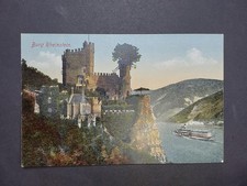 Ak Burg Rheinstein mit Dampfer