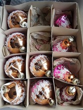 Alte Weihnachtskugeln 10Stück, 6 Kugeln, 4 Glocken, Lauscha,