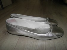 Prada Schuhe Ballerinas Leder Silber Gr.39,5 ***ZUSTAND NEUWERTIG***