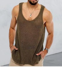 Men Knitted Tank Top Gym