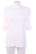 MARC CAIN Pullover Strick Volants N 5 = D 42 off-white