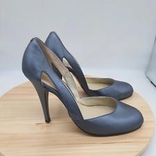 Blaugraue Pumps Leder Heels