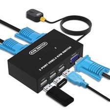 USB VGA KVM Switch for 2 PC