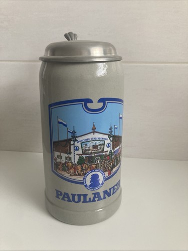Paulaner bierkrug zinndeckel - paulaner,