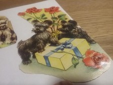 alte Oblaten Glanzbilder Konvolut schön Hunde