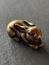 Hase liegend aus Messing | Tierfigur | Dekoration | Osterdeko Metall Massiv Deko