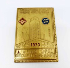 Plakette 4. Adam Opel Gedächtnisfahrt Rüsselsheim DMV / RKB Rallye 1973 Sammler