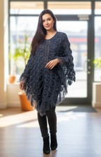 Damen Poncho Strickjacke