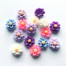 20 Blumen Streudeko Streuteile 1,3cm Basteln Kleben Verzieren Frühling Blüten