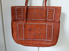 Handtasche aus weichem LEDER - Souvenir aus Marokko (36 x 29 x 8 cm)