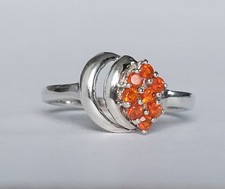 Juwelo Silberring Feueropal Ring Silber 925 Gr. 53-54 (17 mm) Zertifikat