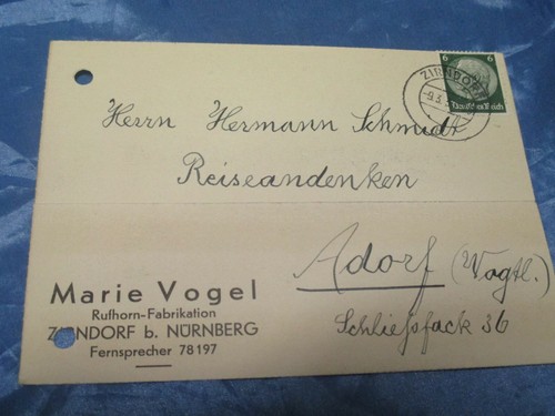 Postkarte 1939 rufhorn fa - postkarte, ,rufhorn