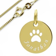 Gravurplatte Pfote- Echt Gold