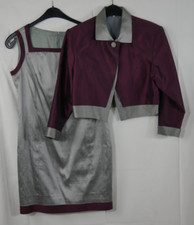 LIZ MALRAUX 100% SEIDE Luxus 2-Teiler Kleid + Jacke Elegant Edel Größe 38/40 TOP