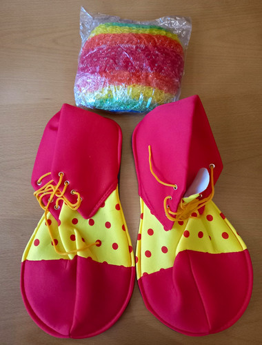 Clowns kostümschuhe rot gelb - clowns,