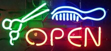 24"x12"Salon Barbier Open Neon Werbung Schild Geschäft Offen Leuchtreklame