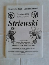 Imkereibedarf - Versandhandel Striewski, Preisliste 1991 für Wiederverkäufer