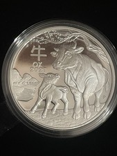 Silbermünze Lunar 3 Ochse pp 1 Oz 999 Silber