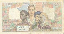 Frankreich Banknote 5000 Franc